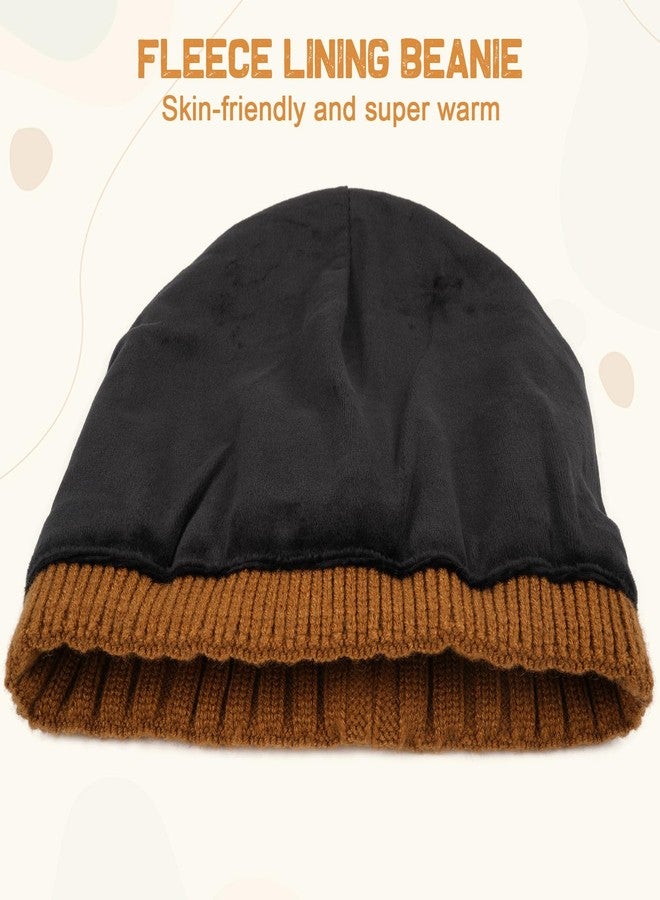 Wmcaps قبعات شتوية مبطنة بالفرو من Wmcaps للرجال والنساء، قبعة شتوية ناعمة ودافئة للتزلج، هدايا للجنسين، لون أسود - Image 2